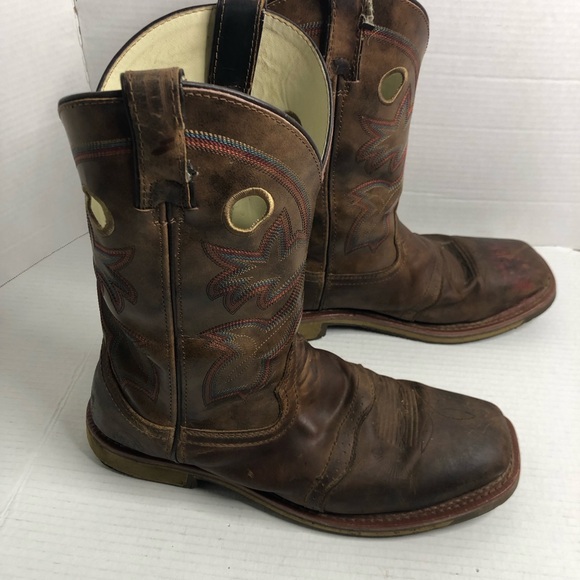 Double-H Boots Mens Size 12 Antonio Earthquake Rust Brown Leather EH Work - Picture 4 of 14
